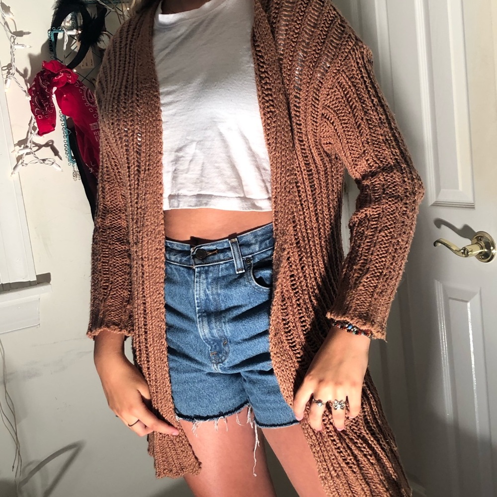 long knitted cardigan
